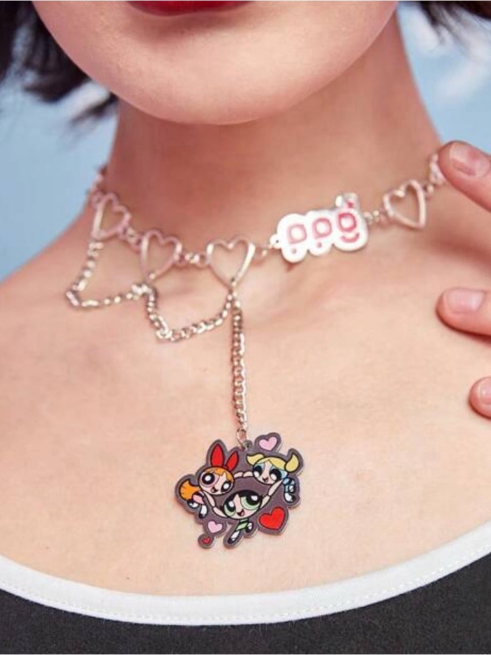 The Powerpuff Girls Choker Heart Chain Necklace